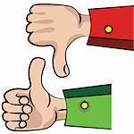 Art vector hand gesture like unlike with thumb up icon.