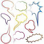 Speech and thought bubble. Dialog cloud. Vector illustration. Elements for design.