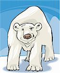 cartoon illustration of funny white polar bear