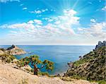 Coastline of "Novyj Svit" reserve (Crimea, Ukraine, "Capchik Cape" ). Four shots stitch image.