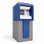 Automated teller machine on white background