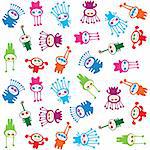 Extraterrestrials - seamless pattern. Kids design. Vector.