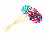 Colorful spiral lollipop isolated on white background