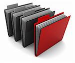 3d illustration of folder icons with one selected