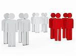 3d business team people group white red