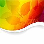 Fall abstract rainbow floral background with place for your text