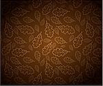 Oak leafs texture outline drawing - autumn background