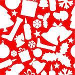 Seamless vector christmas pattern from various shapes