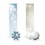 Set of vector christmas / New Year cards or banners with decoration