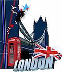 Cover for brochure with London images. Vector illustration