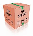 top secret package closed cardboard box with important classified information secrecy