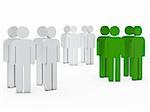 3d business team people group white green