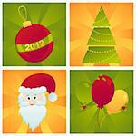 set of 4 colorful christmas backgrounds