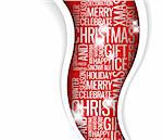 Vector Abstract Christmas card - season words on red  background