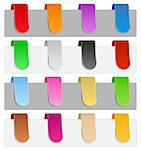 Vector set of colorful ribbons, transparent shadow