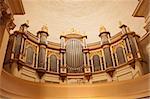 The pipe organ at the Lutheran Helsinki Cathedral arcs around the side of the main dome.