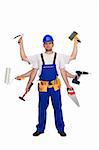 Handyman or worker - jack of all trades concept, isolated