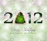 Elegant greetings background for flyers or brochure for Christmas or New Year Events with a lovely tree.