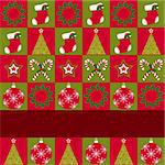 Christmas ornament seamless pattern red green background