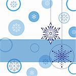 Christmas greeting card with snowflake ball and star