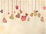 Vintage card with valentines hearts. EPS 8 vector file included