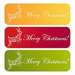 set of 3 colorful christmas banners