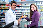 Customer buying medicine at the pharmacy