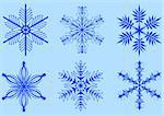 Vector image of snowflakes on a blue background