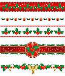 Set of 5 Christmas borders. Great for illustrations, cardmaking, scrapbooking.