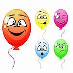 Vector of balloons with funny faces
