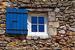 Window in Viviers, the Department de l' Ardeche in the Region Rhone-Alpes