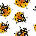 ladybugs pattern, abstract seamless texture; vector art illustration