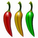 peppers isolated on white background, abstract vector art illustration; image contains gradient mesh