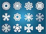 Set collection beautiful of vector snowflakes. Easy to edit.