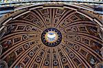 The ceiling in cupola of St.Peter's Basilic (Basilica Di San Pietro) in Vatican, Rome, Italy