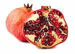 Ripe pomegranate isolated on a white background