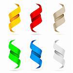 Many beautiful colored ribbons. Illustration on white background for design