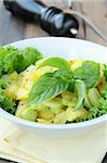 Potato salad with green and  cucumber