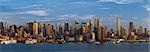 Manhattan skyline viewed from New Jersey at sunset.