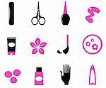 Manicure and nails icon set, vector design elements