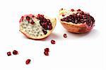 piece of pomegranate isolated on the white