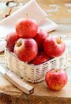 red ripe organic apples in the basket