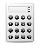 Vector gray calculator with black buttons
