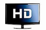 High definition lcd TV isolated over a white background.