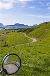 Lush green scenery on Lofoten islands, Norway