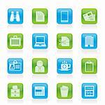 Business and office elements icons - vector icon set