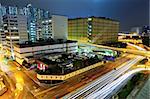 megacity traffic and highway at night