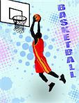 Basketball grunge poster background, vector illustration