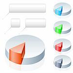 Set of Pie Chart icons. Illustration on white background