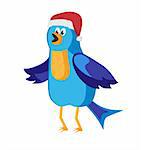 Twitter bird communication at Christmas time. connection concept